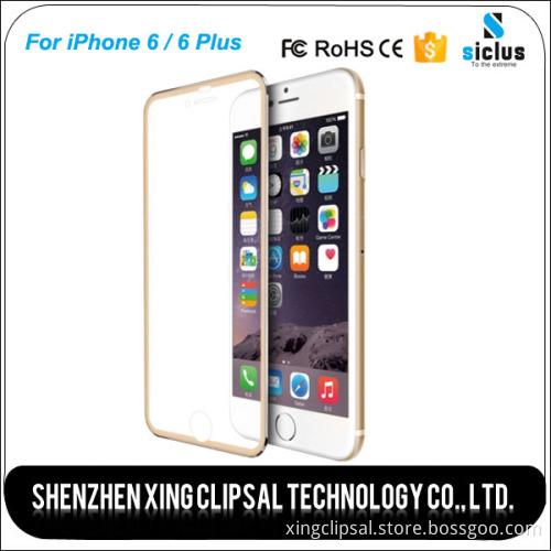 2.5D Full Cover Colorful Titanium Alloy frame Tempered Glass Screen Protector for Apple iPhone 6 / 6 plus